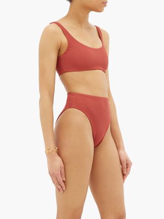 Jade Swim + Incline Ribbed High-Rise Bikini Briefs