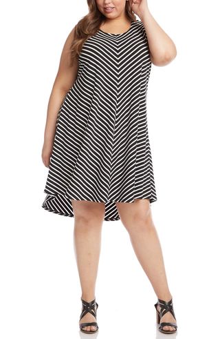 Karen Kane + Stripe Trapeze Dress
