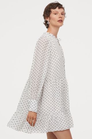 H&M + Wide-Cut Chiffon Dress