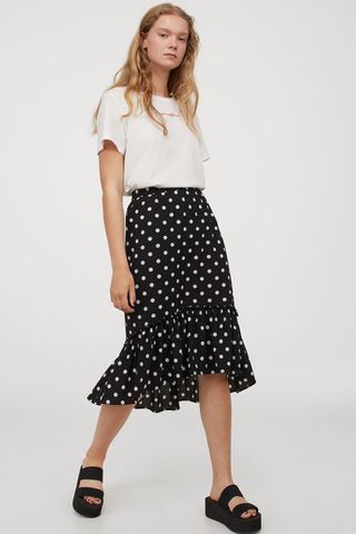 H&M + Dotted Chiffon Skirt