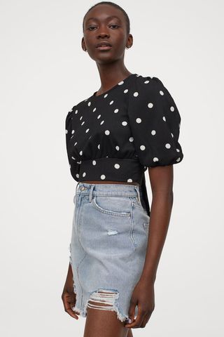 H&M + Balloon-Sleeved Top