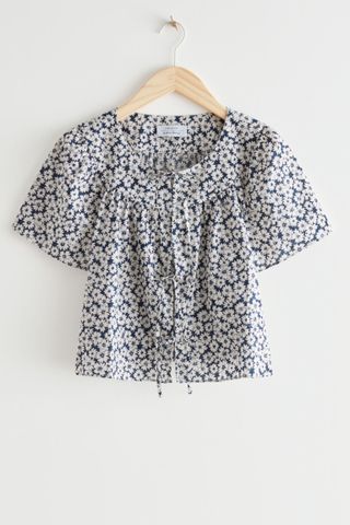 & Other Stories + Short Sleeve Tie Blouse