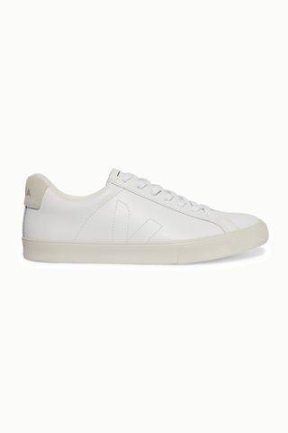 Veja + Esplar Suede-Trimmed Leather Sneakers