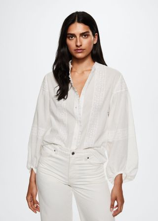 Mango + Embroidered Cotton Shirt