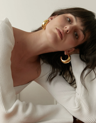 Pixie Market + Curved Gold Hoops