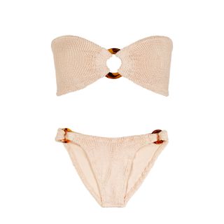 Hunza G + Gloria Blush Seersucker Bikini