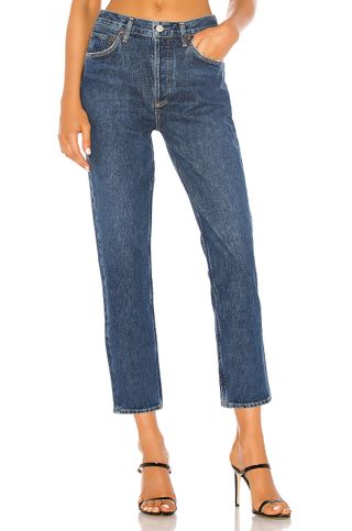 Agolde + Riley High-Rise Straight Crop Jeans