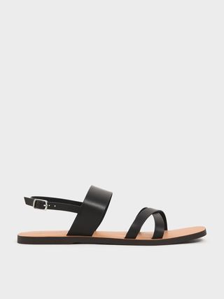 Charles & Keith + Two-Tone Thick Strap Flats