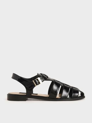 Charles & Keith + Patent Leather Caged Sandals