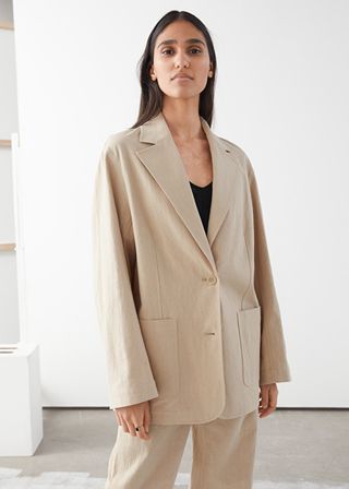 & Other Stories + Linen Blend Oversized Blazer