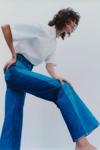 Zara + Jeans Zw Premium Wide Leg Colour Blocking