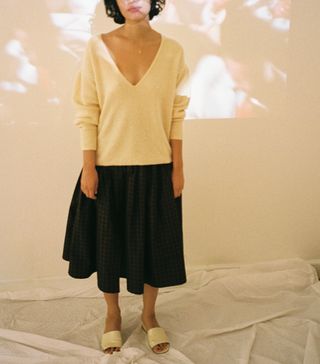 Chelsea Mak + Renata V Neck Sweater in Butter