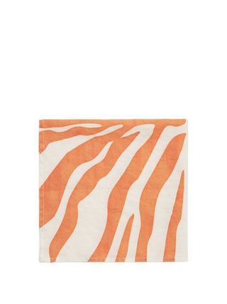 Summerill & Bishop + Set of Four Zebra-Print Linen Napkins