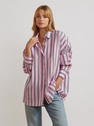Kitri + Mariana Palm Springs Stripe Boyfriend Shirt