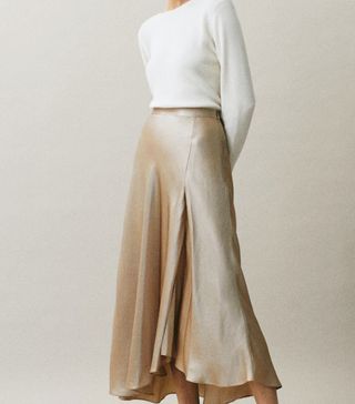 Massimo Dutti + Flowing Satin Skirt