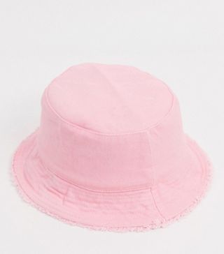 Asos Design + Canvas Bucket Hat in Pink