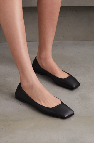 Paciotti + Square-Toe Leather Ballet Flats