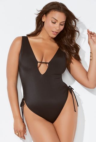Swimsuits for All + A-List Plunge One-Piece Swimsuit
