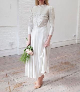 Etsy + Vintage 1940's Silk Satin Bridal Dress