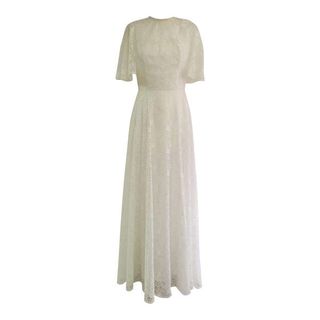 Vintage + 1960s All Lace A-Line Vintage Wedding Dress With Lace