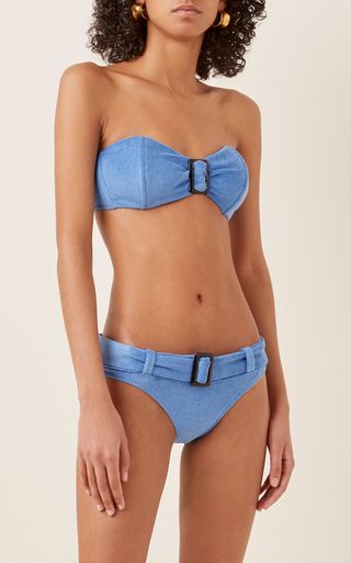 Lisa Marie Fernandez + Belted Terry Bandeau Bikini