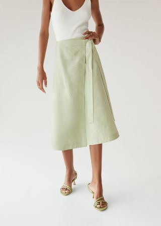 Mango + Bow Linen Skirt