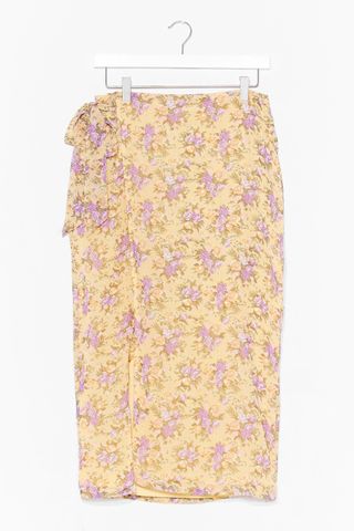 Nasty Gal + Floral Wrap Midi Skirt