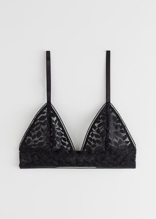& Other Stories + Leaf Embroidered Soft Bra