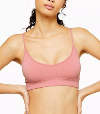 Topshop + Dusty Pink Seamless Padded Crop Top