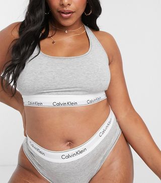 Calvin Klein + Plus Size Modern Cotton Bralette in Grey