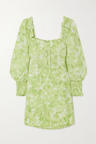 Faithfull the Brand + Arianne Mini Dress in Lime Roos Tie Dye
