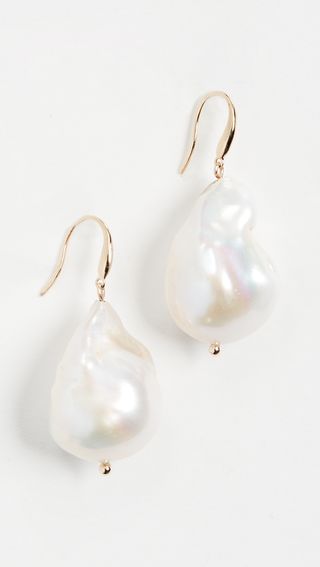 Mateo + 14K Gold Baroque Pearl Drop Earrings