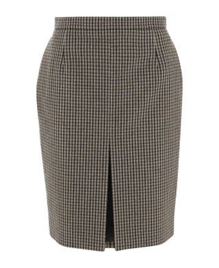 Saint Laurent + Wool Blend Skirt With Vichy Pattern