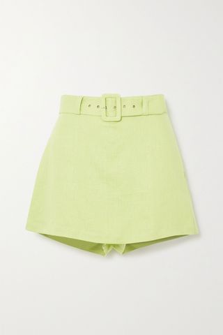 Faithfull the Brand + Celia Belted Layered Linen Shorts