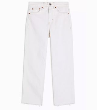 Topshop + Petite White Straight Jeans