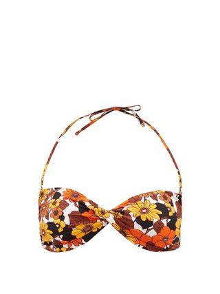 Dodo Bar or + Kayla Floral-Print Twisted Bandeau Bikini Top