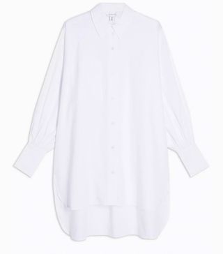Topshop + White Oversized Poplin Shirt