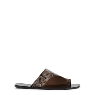 ATP Atelier + Rosa Snake-Effect Leather Sandals