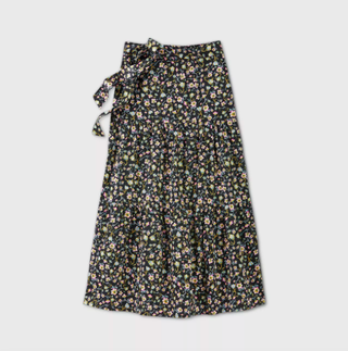 Who What Wear x Target + Floral Print Tiered A-Line Maxi Skirt