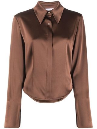 Nanushka + Long-Sleeve Silk Shirt