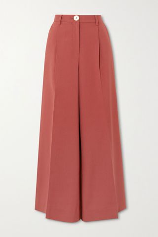 Bouguessa + Pleated two-tone cady wide-leg pants