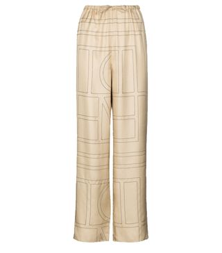 Totême + Vizelle Monogram Silk Trousers