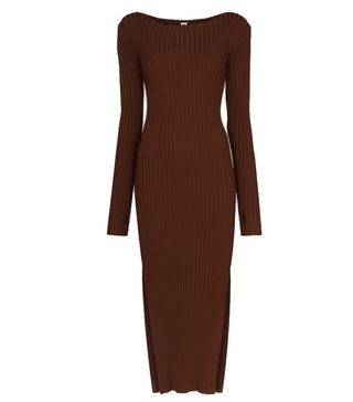 Totême + Orville Ribbed Knit Midi Dress
