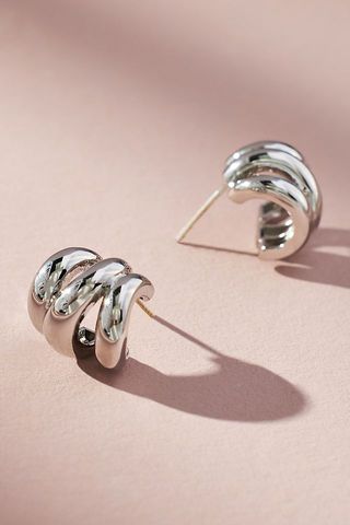 Anthropologie + Stacked Mini Huggie Earrings