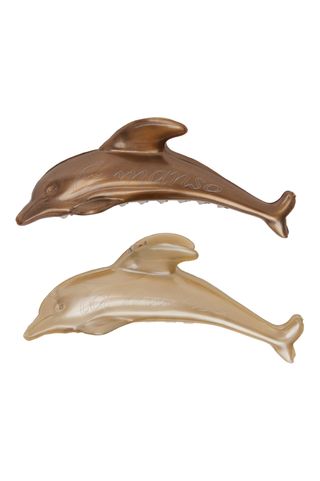 La Manso + Brown & Beige Dolphin Hair Clip Set