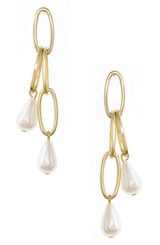 Ettika + Freshwater Pearl Drop Earrings