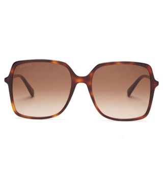 Gucci + Gg Oversized Tortoiseshell Acetate Sunglasses