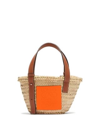 Loewe Paula's Ibiza + Raffia Small Basket Bag