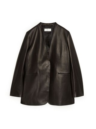 Arket + Oversized Leather Blazer