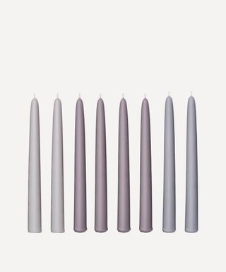 Fairholme Studio + Purple Hues Taper Candles Set of Eight